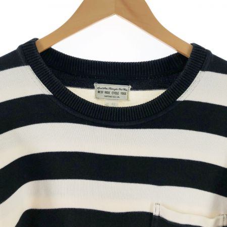  WEST RIDE ウエストライド メンズ カットソー 半袖 サイズ42 ホワイト×ブラック