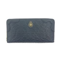 〇〇 ANNA SUI アナスイ ヴィンテージ ローズ ラウンドファスナー 長財布 ブラック Bランク