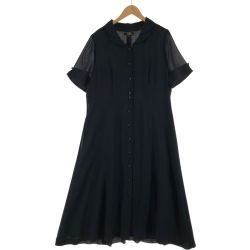 〇〇 Leilian レリアン レディース ワンピース 半袖 サイズ17+ ブラック Bランク