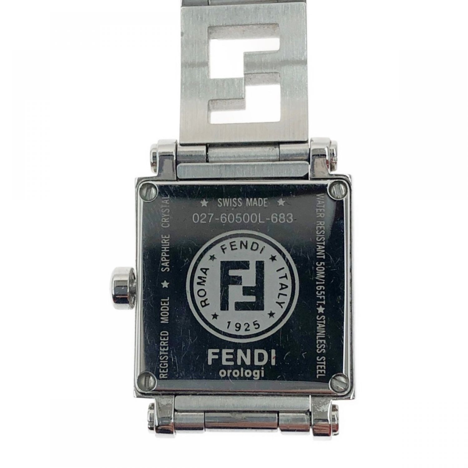 中古】 FENDI フェンディ スクエアフェイス 6000L 腕時計 ステンレス