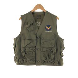 〇〇 ARMY AIR FORCES メンズ ベスト サイズM カーキ Bランク