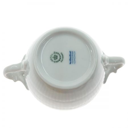  ROYAL COPENHAGEN ロイヤル・コペンハーゲン ホワイト フルーテッド ハーフレース シュガー シュガーポット