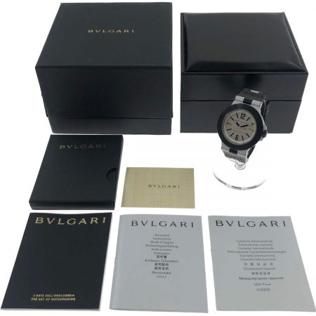  BVLGARI ブルガリ 腕時計 メンズ ディアゴノ アルミニウム AL44TA シルバー x ブラック