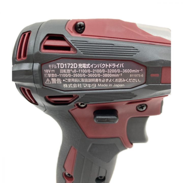 中古】 MAKITA マキタ 充電式 インパクトドライバ 18V 6.0Ah TD172DRGX レッド 未使用品｜総合リサイクルショップ  なんでもリサイクルビッグバン オンラインストア