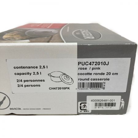  CHASSEUR シャスール サブライム ラウンド キャセロール 20cm 2.5L 両手鍋 CH472010PK ライトピンク 未使用品