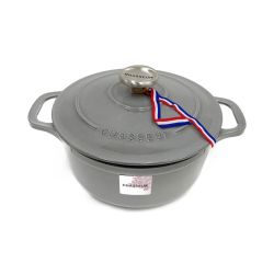 〇〇 CHASSEUR シャスール サブライム ラウンド キャセロール 20cm 2.5L 両手鍋 CH472015GY グレー Sランク