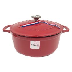 〇〇 CHASSEUR シャスール サブライム ラウンド キャセロール 24cm 4.0L 両手鍋 CH472403RD レッド 未使用品 Sランク
