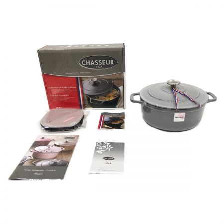  CHASSEUR シャスール サブライム ラウンド キャセロール 24cm 4.0L 両手鍋 CH472415GY グレー 未使用品