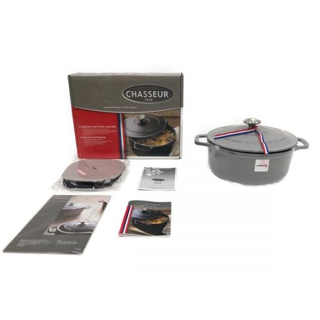  CHASSEUR シャスール サブライム ラウンド キャセロール 24cm 4.0L 両手鍋 CH4724156GY グレー 未使用品