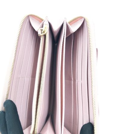  PRADA プラダ サフィアーノ リボン ラウンドファスナー 長財布 1ML506ZTM ピンク