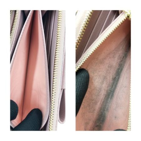  PRADA プラダ サフィアーノ リボン ラウンドファスナー 長財布 1ML506ZTM ピンク