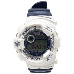 〇〇 CASIO カシオ 腕時計 Baby-G フロッグマン イルカクジラモデル BGW-100K ホワイト x ネイビー Bランク