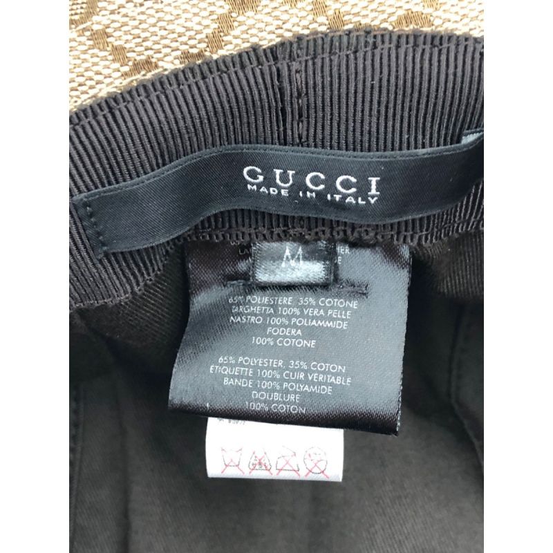 中古】 GUCCI グッチ GGキャンバス シェリーライン ハット 帽子 表記