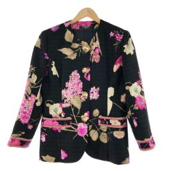 〇〇 LEONARD レオナール レディース ジャケット サイズ9AR ブラック x ピンク Bランク