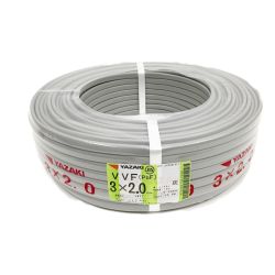 〇〇 YAZAKI 電材 VVFケーブル 3芯 3× 2.0 PbF 100m 未開封品 Nランク