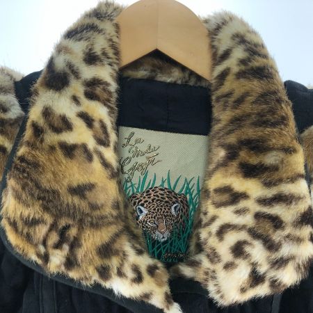  ITALIYA イタリヤ レディース コート サイズ11 ブラック×ヒョウ柄