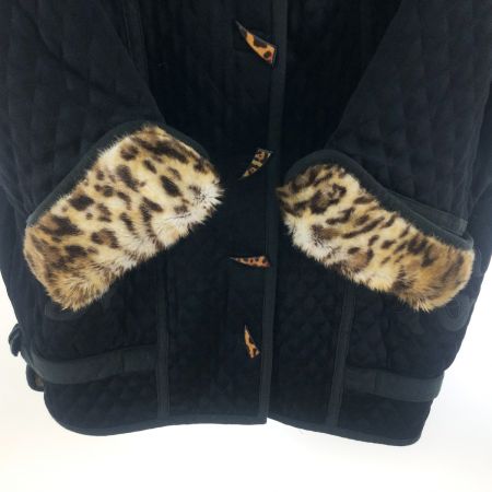  ITALIYA イタリヤ レディース コート サイズ11 ブラック×ヒョウ柄