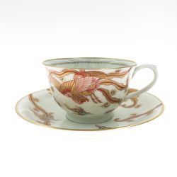 〇〇 深川製 深川製磁株式会社 金彩鳳凰 コーヒーカップ＆ソーサー Bランク