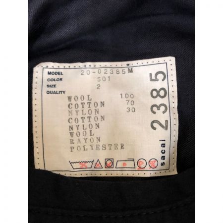  sacai メンズ ジャケット SOLID SHRIVEL COAT リバーシブルコート サイズ2 20-02385M ネイビー×カーキ