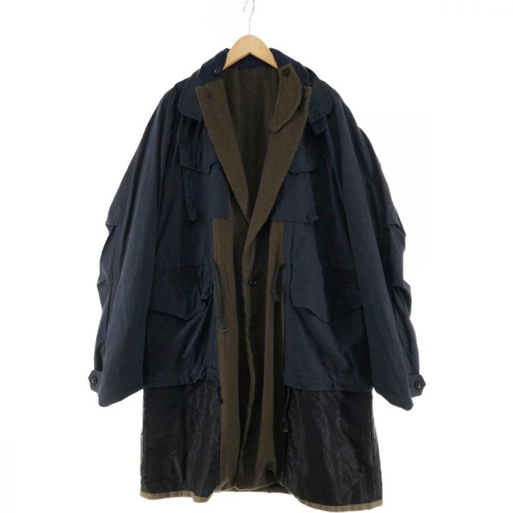 sacai メンズ　ネイビー　コート 中古・古着通販】sacai (サカイ) デザインコート ネイビー サイズ:1