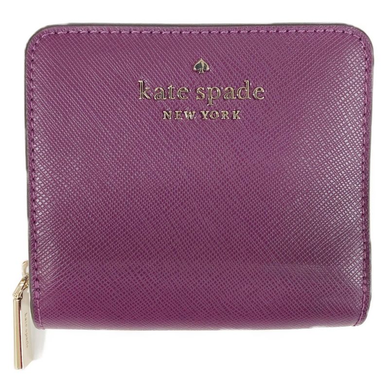 中古】 Kate Spade ケイトスペード 二つ折り 財布 パープル