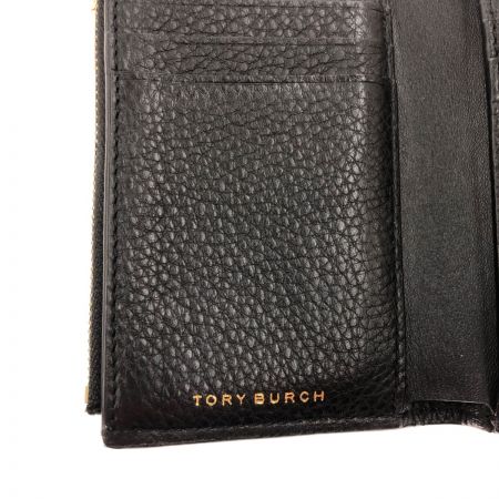  TORY BURCH トリーバーチ ミラー ミディアム フラップウォレット 三つ折り財布 ブラック Bランク