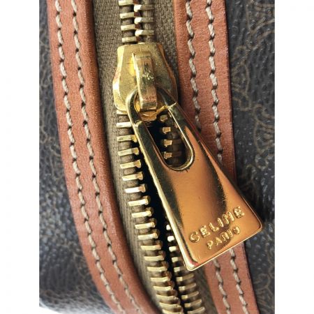  CELINE セリーヌ マカダム柄 バニティバッグ メイク コスメ 小物入れ ハンドバッグ ブラウン