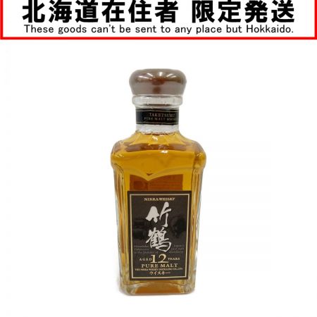 【北海道内限定発送】 TAKETSURU 竹鶴/ニッカウイスキー 180ml 12年 40度 角瓶 ピュアモルト ウイスキー 未開栓