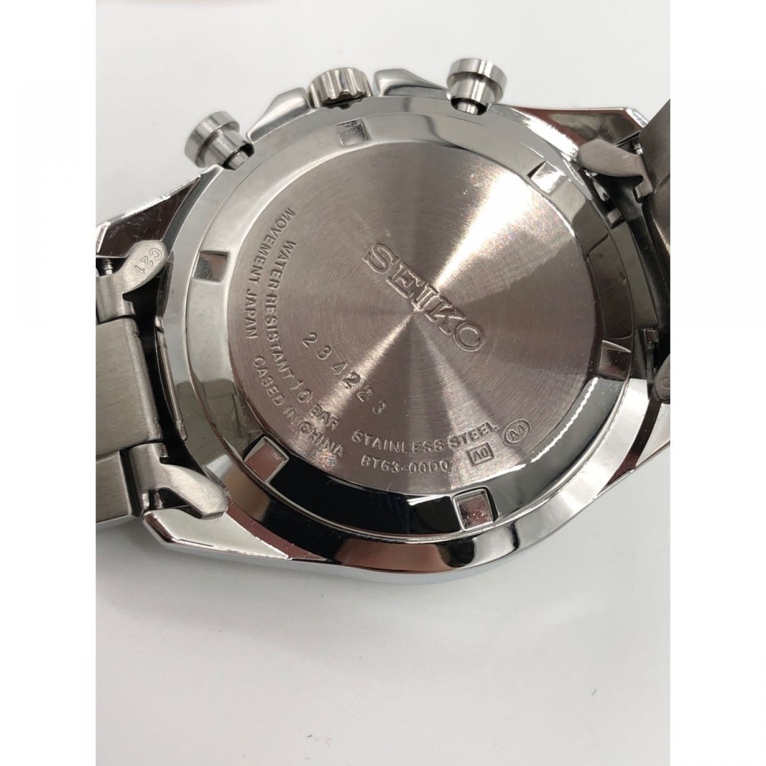 中古】 SEIKO セイコー メンズ 腕時計 BT63-00D0 シルバー Bランク