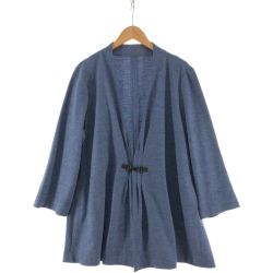 〇〇 Leilian レリアン レディース ジャケット ノーカラー サイズ17+ スカイブルー Aランク