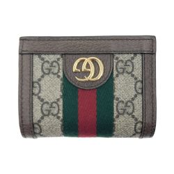 〇〇 GUCCI グッチ オフィディア シェリーライン GGマーモント ウェブストライプ 二つ折り財布 Bランク