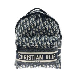 〇〇 Christian Dior クリスチャンディオール ディオール オブリーク ジャカード バックパック リュック M6104STZQ ブラック x ホワイト Bランク