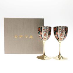 〇〇 古伊万里 ペアワイングラス セラミック藍 Bランク