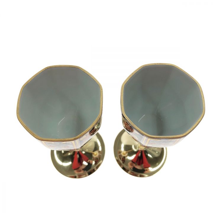 〇〇古伊万里 ペアワイングラス セラミック藍 〇〇中古古伊万里 ペアワイングラス セラミック藍 B