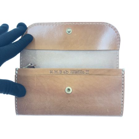  h.m.b&b 長財布 レザー キャメル