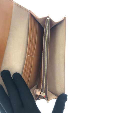  h.m.b&b 長財布 レザー キャメル