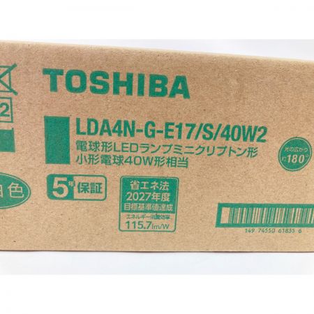  TOSHIBA 東芝 LED 40W LED電球 昼白色 10個入り LDA4N-G-E17 S 40W2 未開封品 Nランク