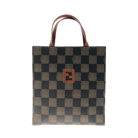  FENDI フェンディ ブロック チェック バッグパック トートバッグ  279260020068 ブラウン