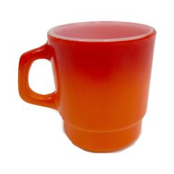 〇〇 Fire King ファイヤーキング スタッキング 1960年代 赤橙 カップ レッド x オレンジ Bランク