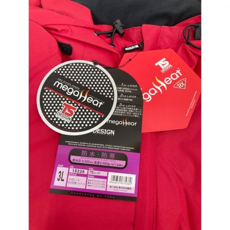  TS DESIGN メガヒート 3L 防水防寒ジャケット 18226 レッド 未使用品