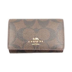 〇〇 COACH コーチ シグネチャー 5連キーケース  77998 ブラウン Bランク