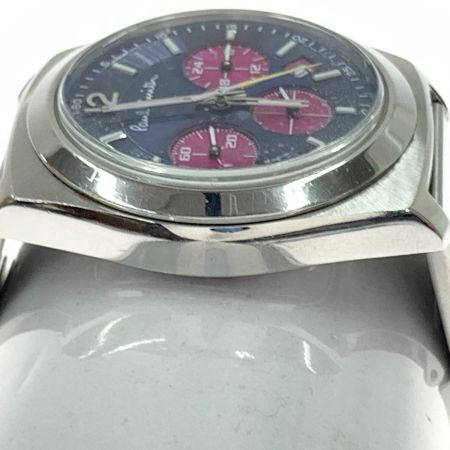  Paul Smith ポールスミス クォーツ クロノグラフ 腕時計 0520-T002161 シルバー x パープル