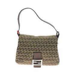 〇〇 FENDI フェンディ ズッキーノ マンマバケット ショルダーバッグ 8BR001 ブラウン Bランク