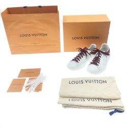 〇〇 LOUIS VUITTON ルイヴィトン ルクセンブルグ モノグラム スニーカー 1A5ZRU ホワイトXレッド Bランク