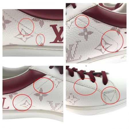  LOUIS VUITTON ルイヴィトン ルクセンブルグ モノグラム スニーカー 1A5ZRU ホワイトXレッド