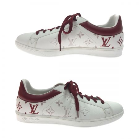  LOUIS VUITTON ルイヴィトン ルクセンブルグ モノグラム スニーカー 1A5ZRU ホワイトXレッド