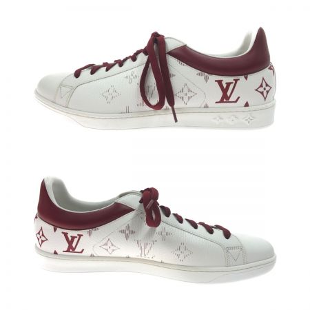  LOUIS VUITTON ルイヴィトン ルクセンブルグ モノグラム スニーカー 1A5ZRU ホワイトXレッド