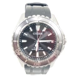 〇〇 CITIZEN シチズン プロマスター エコドライブ ダイバー 200m 腕時計 E168-S111501 ブラック x シルバー Bランク