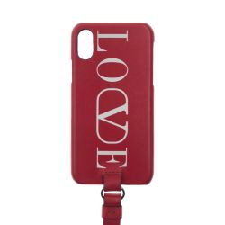 〇〇 VALENTINO バレンチノ IPhone X Xs ケース  レッド Bランク