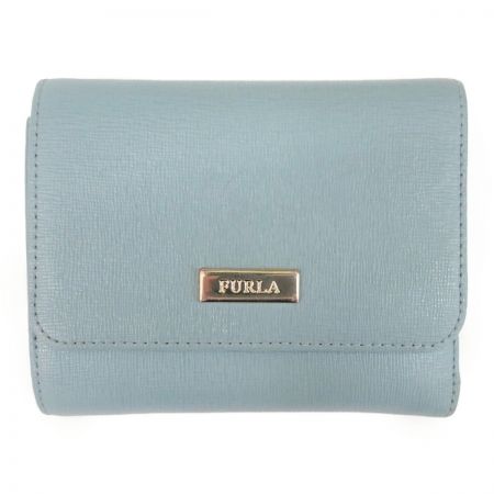  FURLA フルラ 三つ折り 財布 サックスブルー